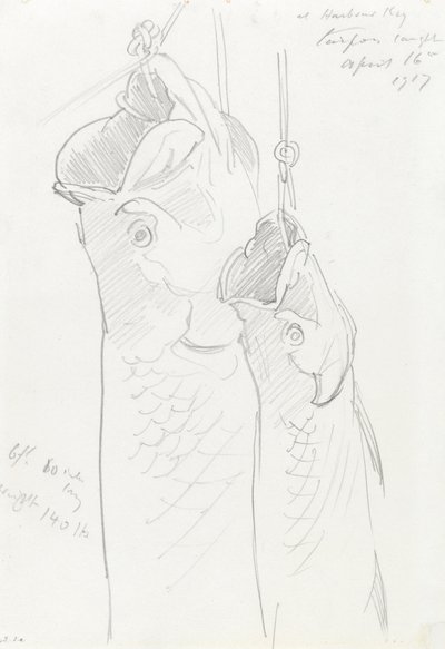Twee tarpons, 1917 door John Singer Sargent
